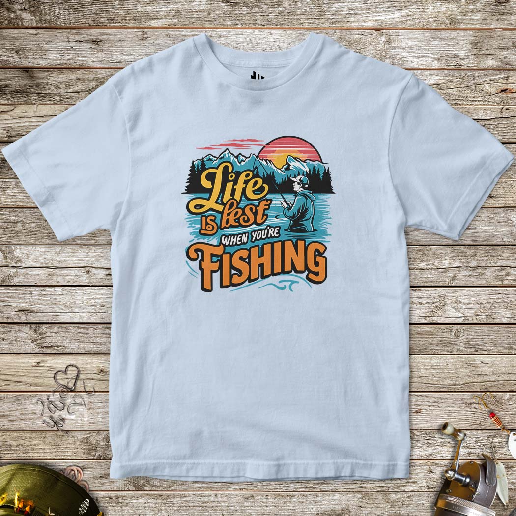 Life is Best When You are Fishing Tee for Kids-funny fishing t shirt-FISH-ROOM LLC