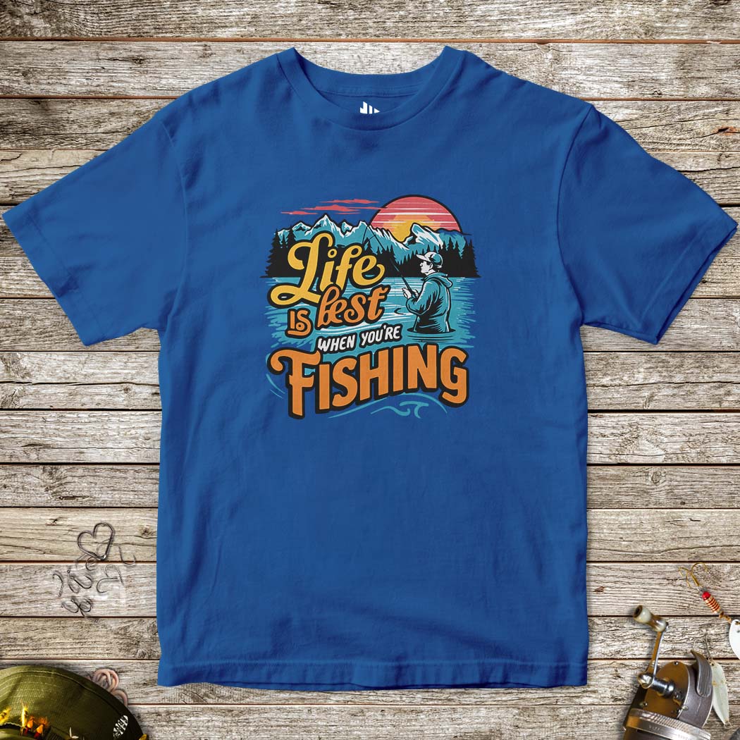 Life is Best When You are Fishing Tee for Kids-funny fishing t shirt-FISH-ROOM LLC