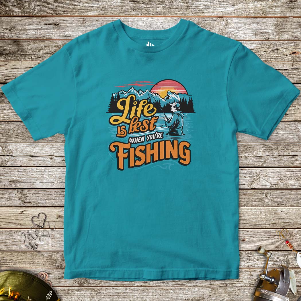 Life is Best When You are Fishing Tee for Kids-funny fishing t shirt-FISH-ROOM LLC