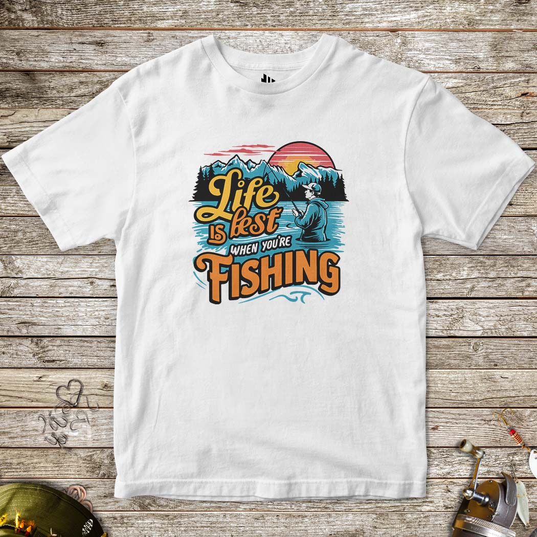 Life is Best When You are Fishing Tee for Kids-funny fishing t shirt-FISH-ROOM LLC