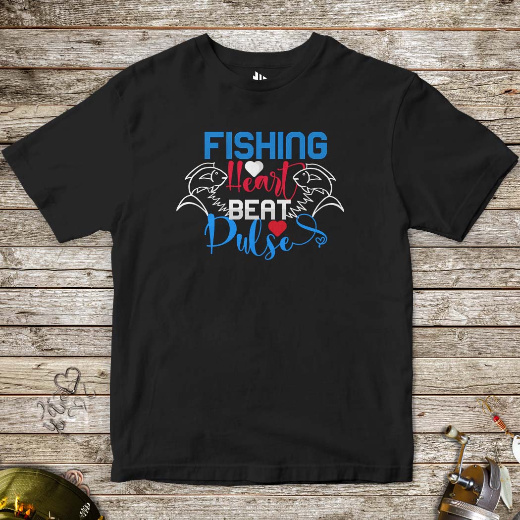 Fishing Heart Beat Pulse Tee for Kids-funny fishing t shirt-FISH-ROOM LLC