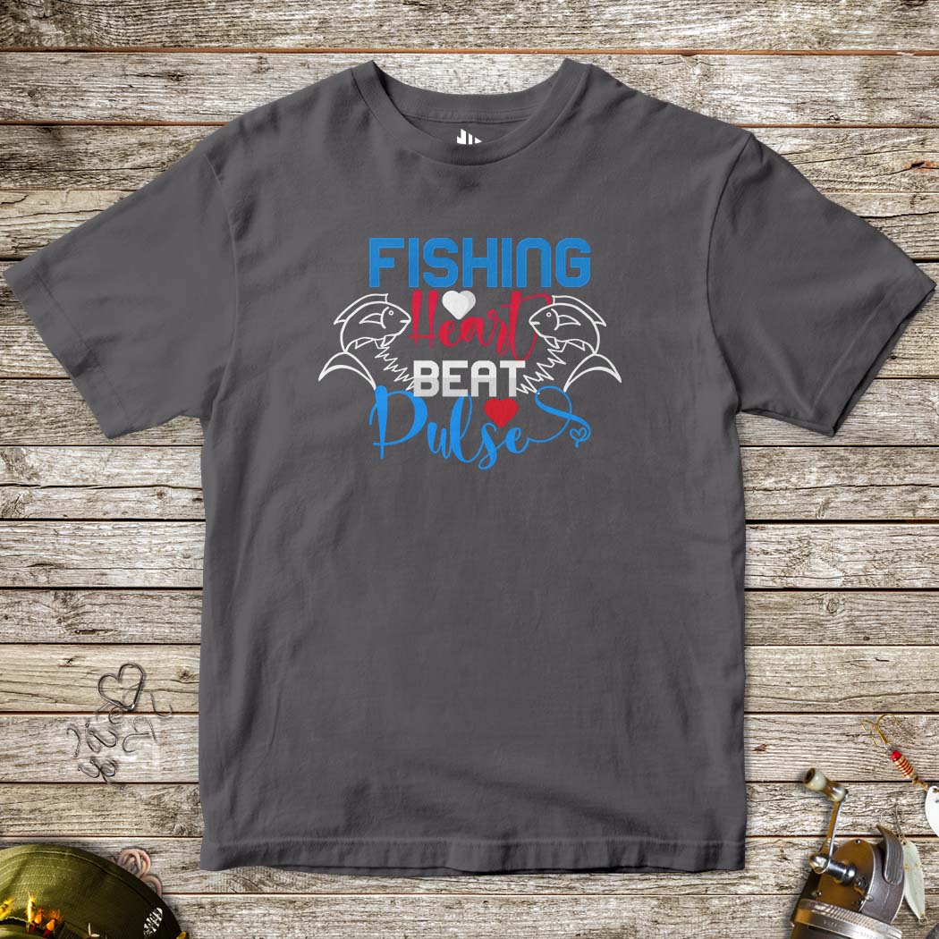 Fishing Heart Beat Pulse Tee for Kids-funny fishing t shirt-FISH-ROOM LLC