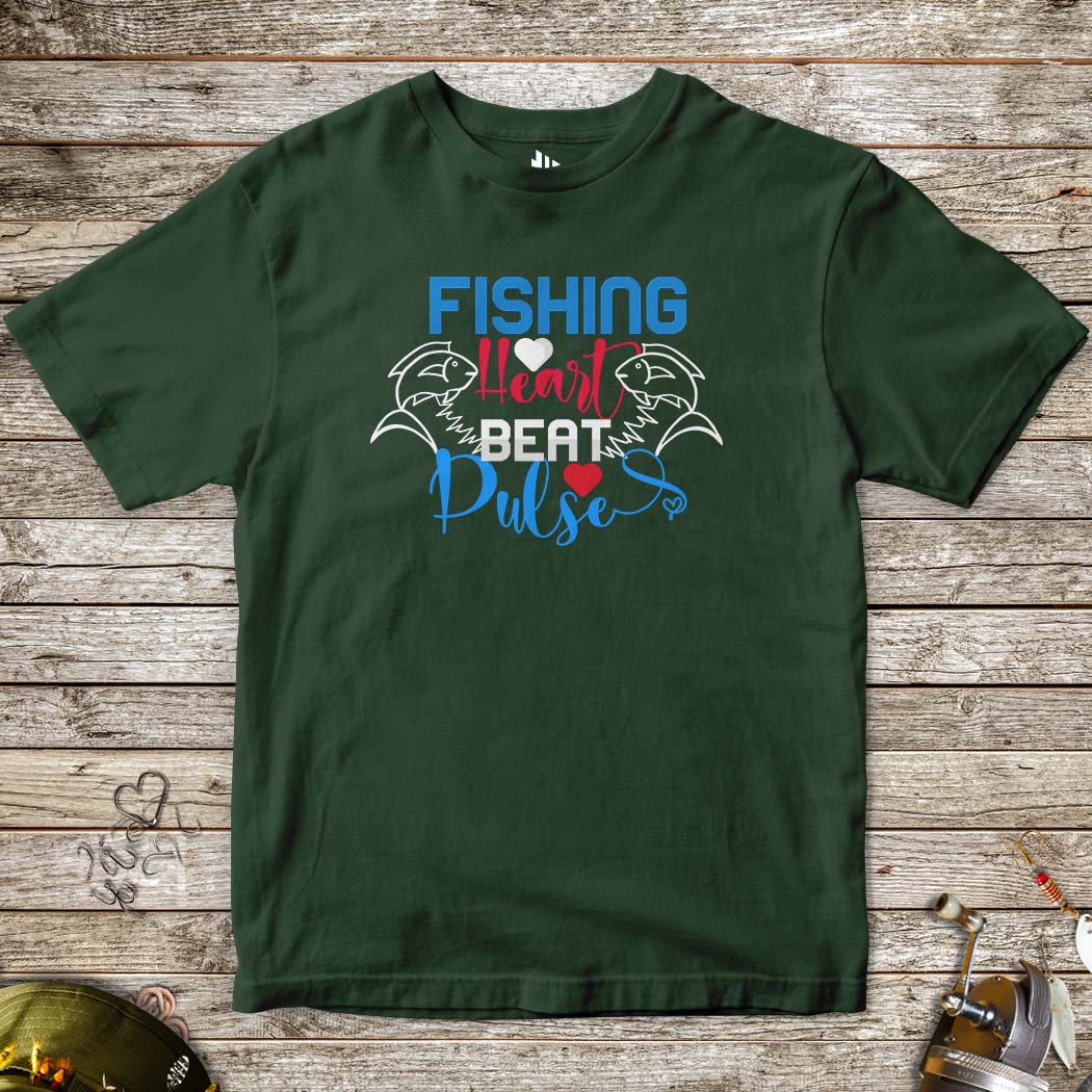 Fishing Heart Beat Pulse Tee for Kids-funny fishing t shirt-FISH-ROOM LLC