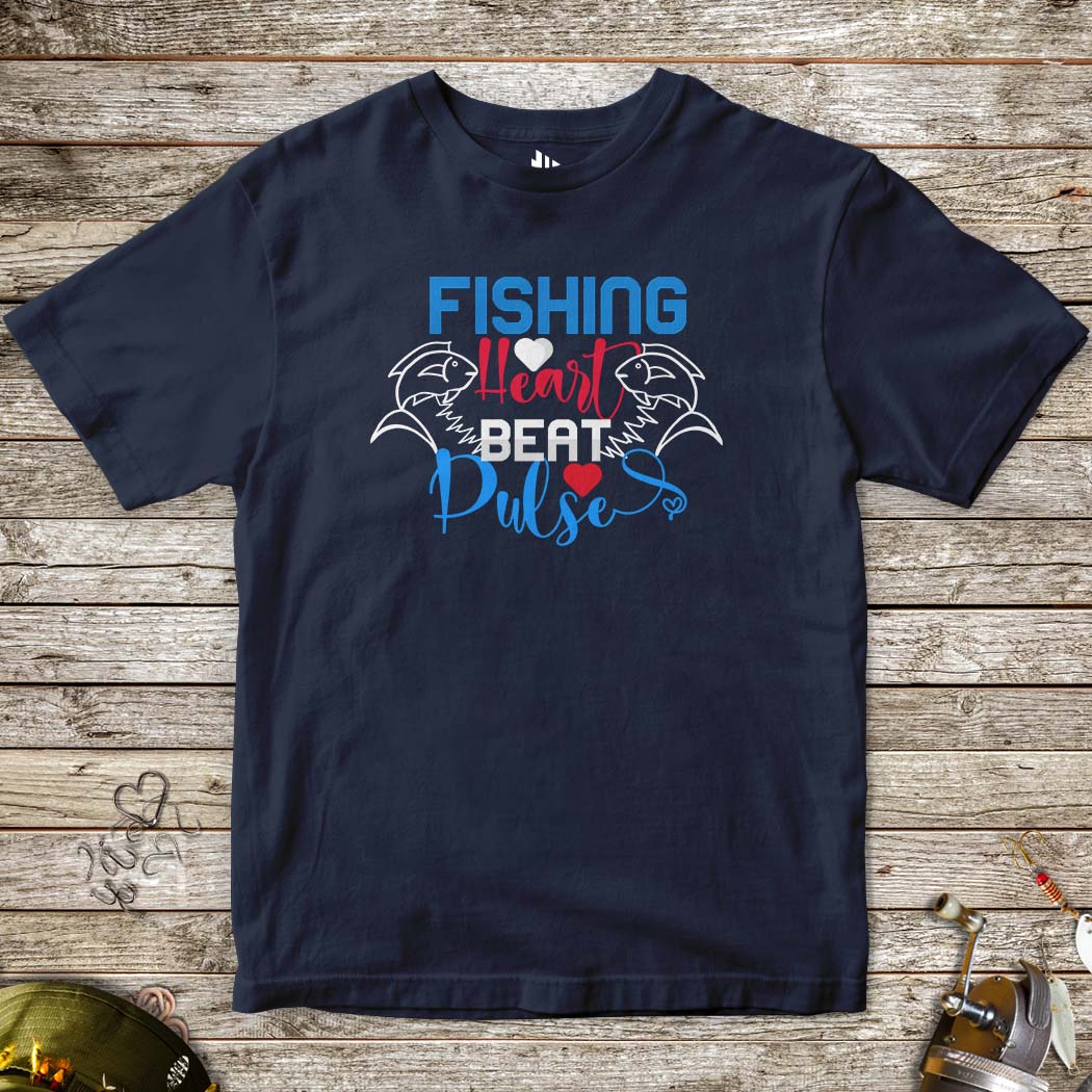 Fishing Heart Beat Pulse Tee for Kids-funny fishing t shirt-FISH-ROOM LLC