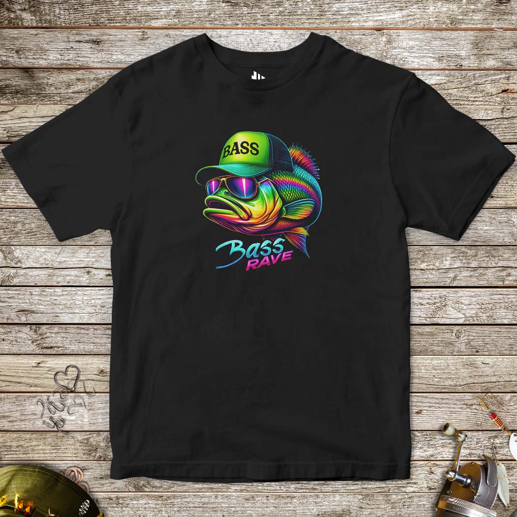 Bass Rave Tee for Kids-funny fishing t shirt-FISH-ROOM LLC