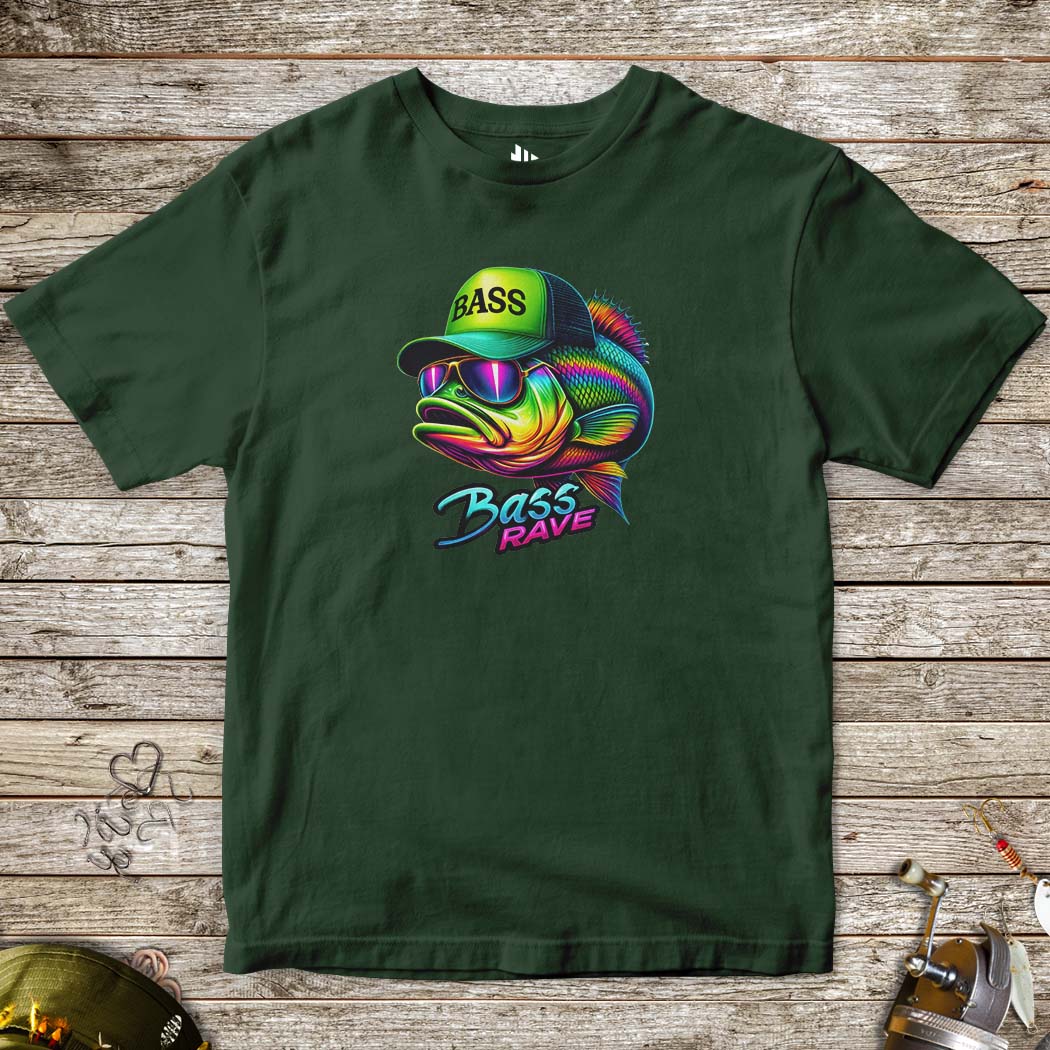 Bass Rave Tee for Kids-funny fishing t shirt-FISH-ROOM LLC