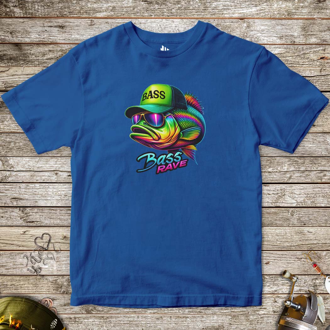 Bass Rave Tee for Kids-funny fishing t shirt-FISH-ROOM LLC