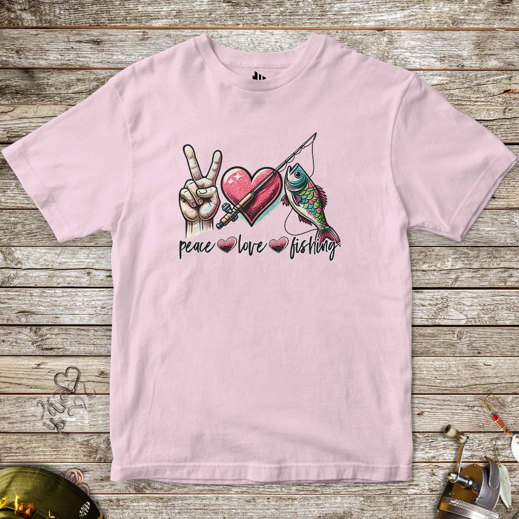 Peace Love Fishing Tee for Kids