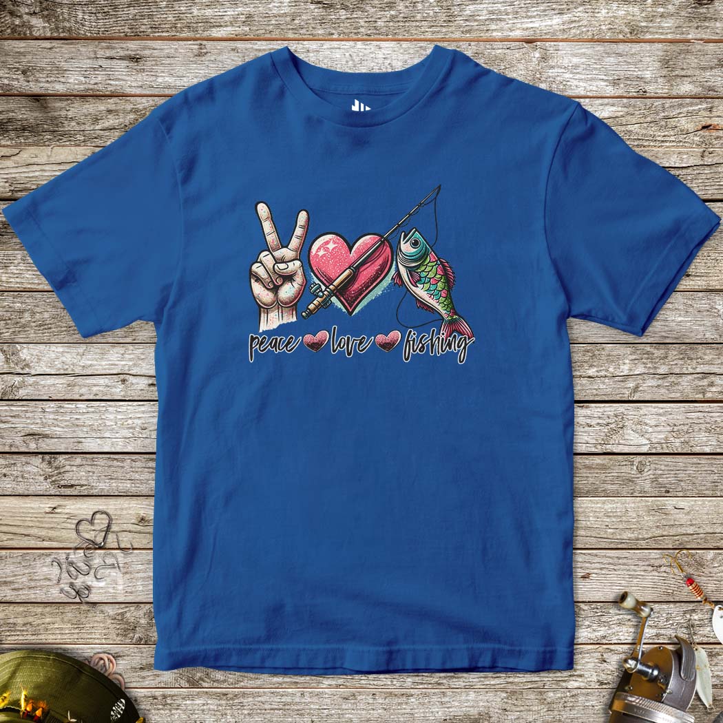 Peace Love Fishing Tee for Kids