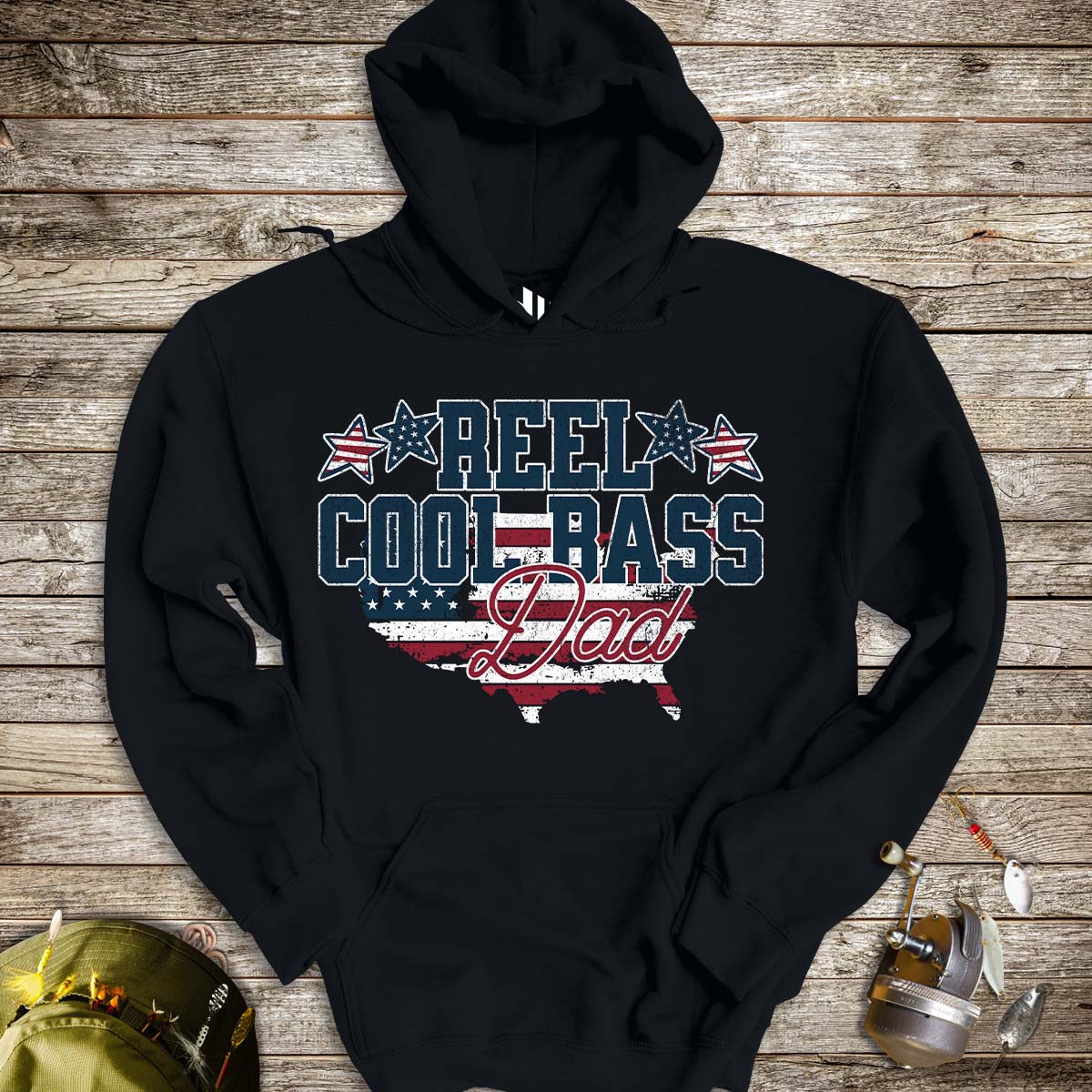Reel Cool Bass Dad Hoodie