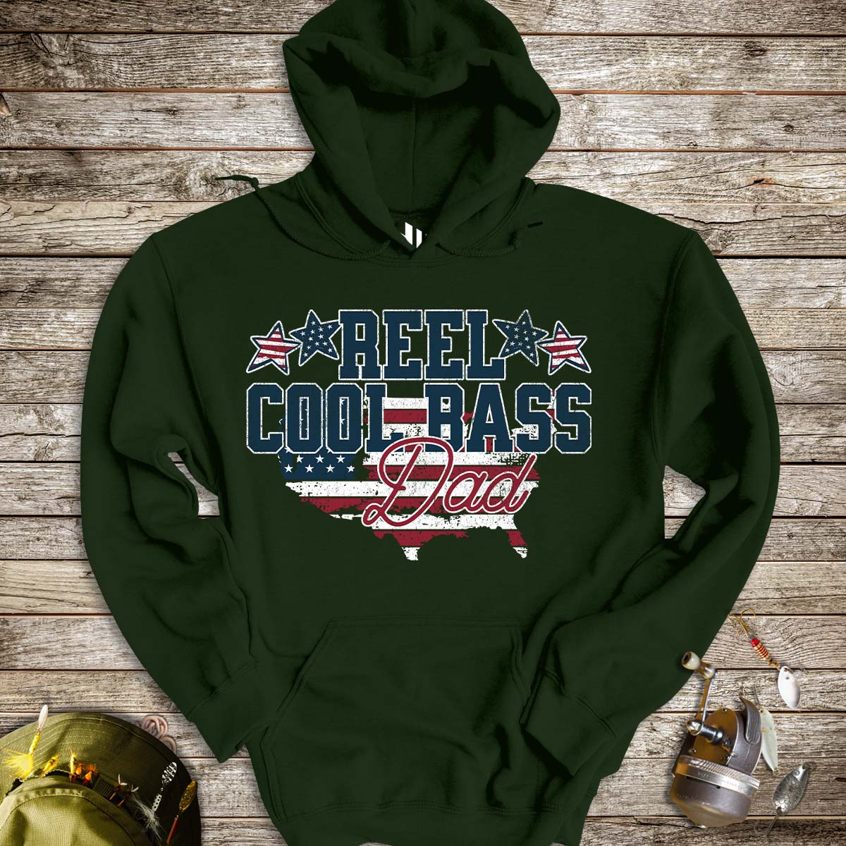 Reel Cool Bass Dad Hoodie