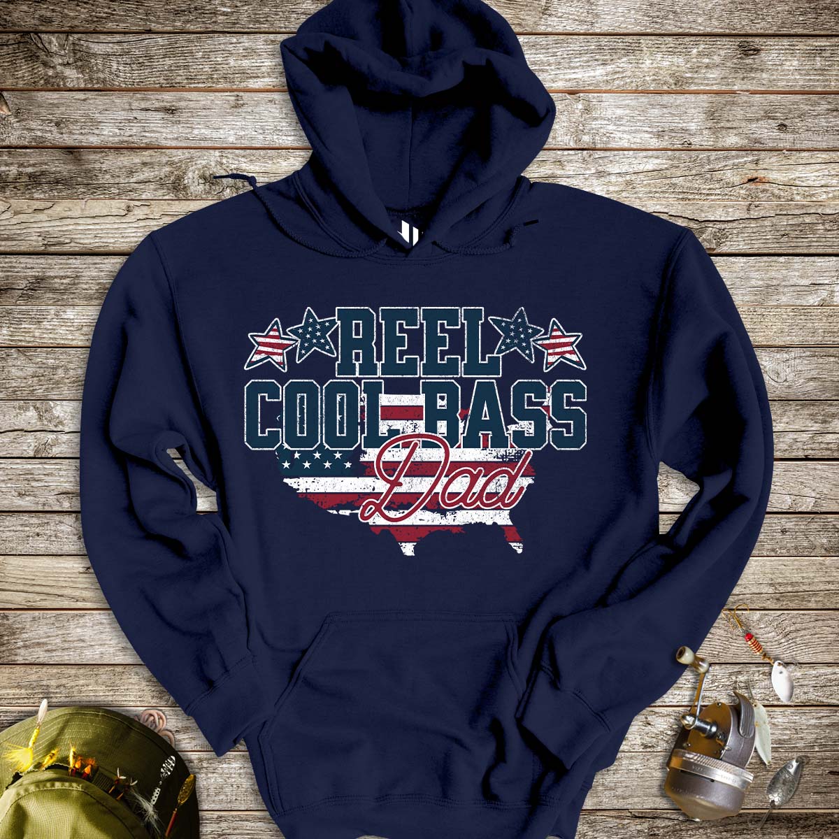 Reel Cool Bass Dad Hoodie