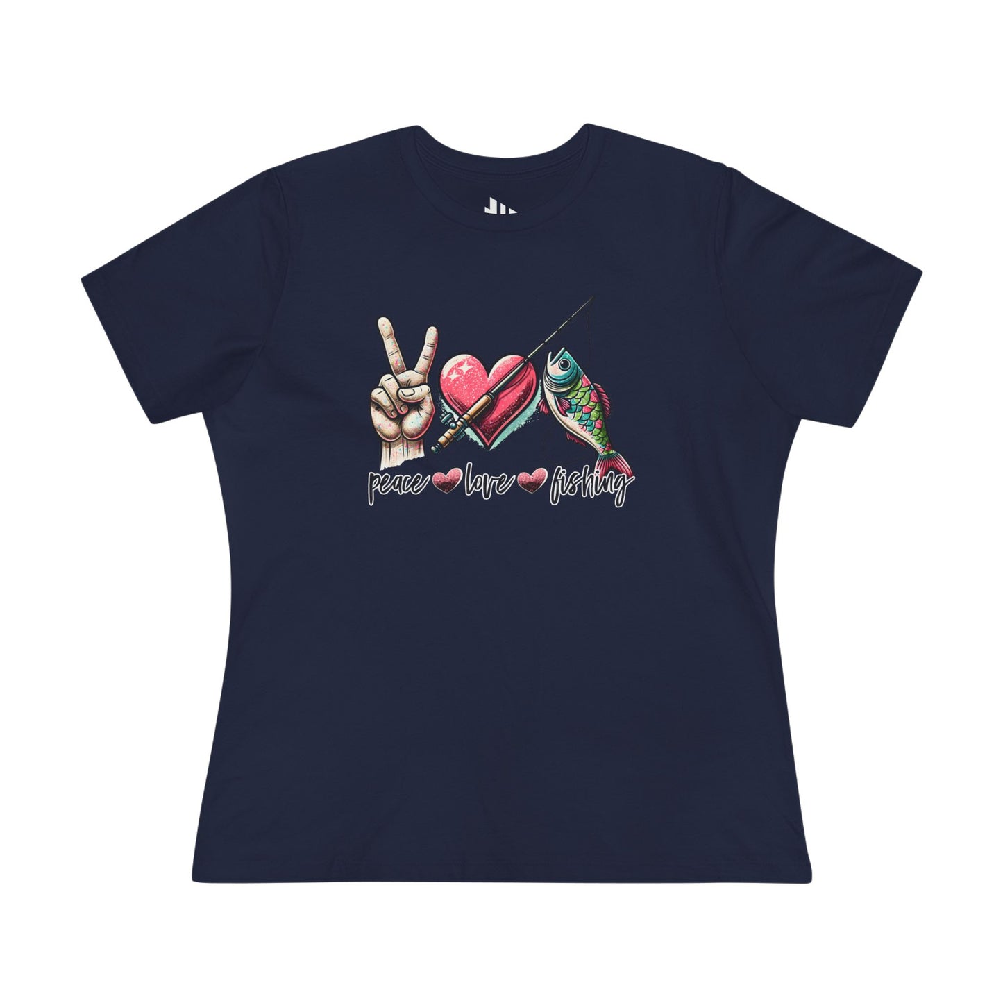 Navy, Peace Love Fishing Ladies’ Tee – fish-room