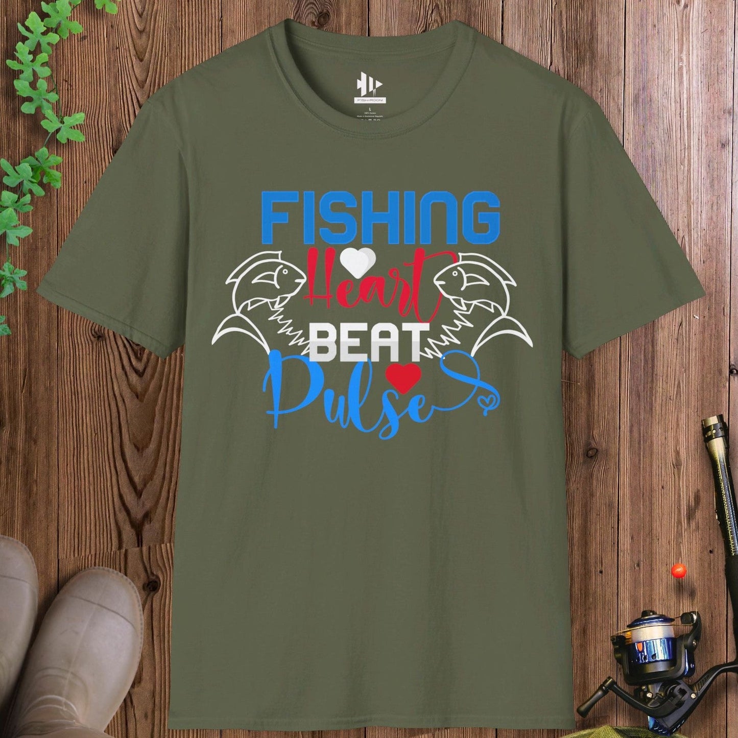 Fishing Heart Beat Pulse T-Shirt