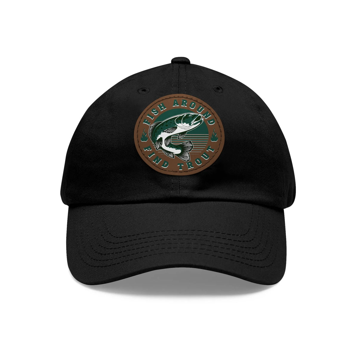 Black / Light Brown patch, Fish Around find Trout Dad Hat – fish-room