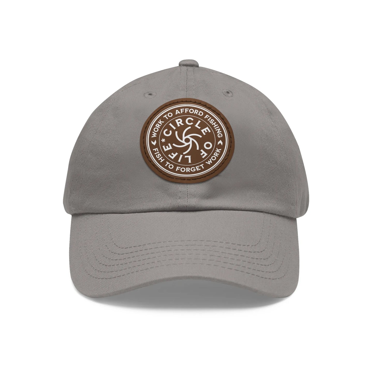 Circle Of Life Dad Hat Grey Light Brown patch Circle One size Hats