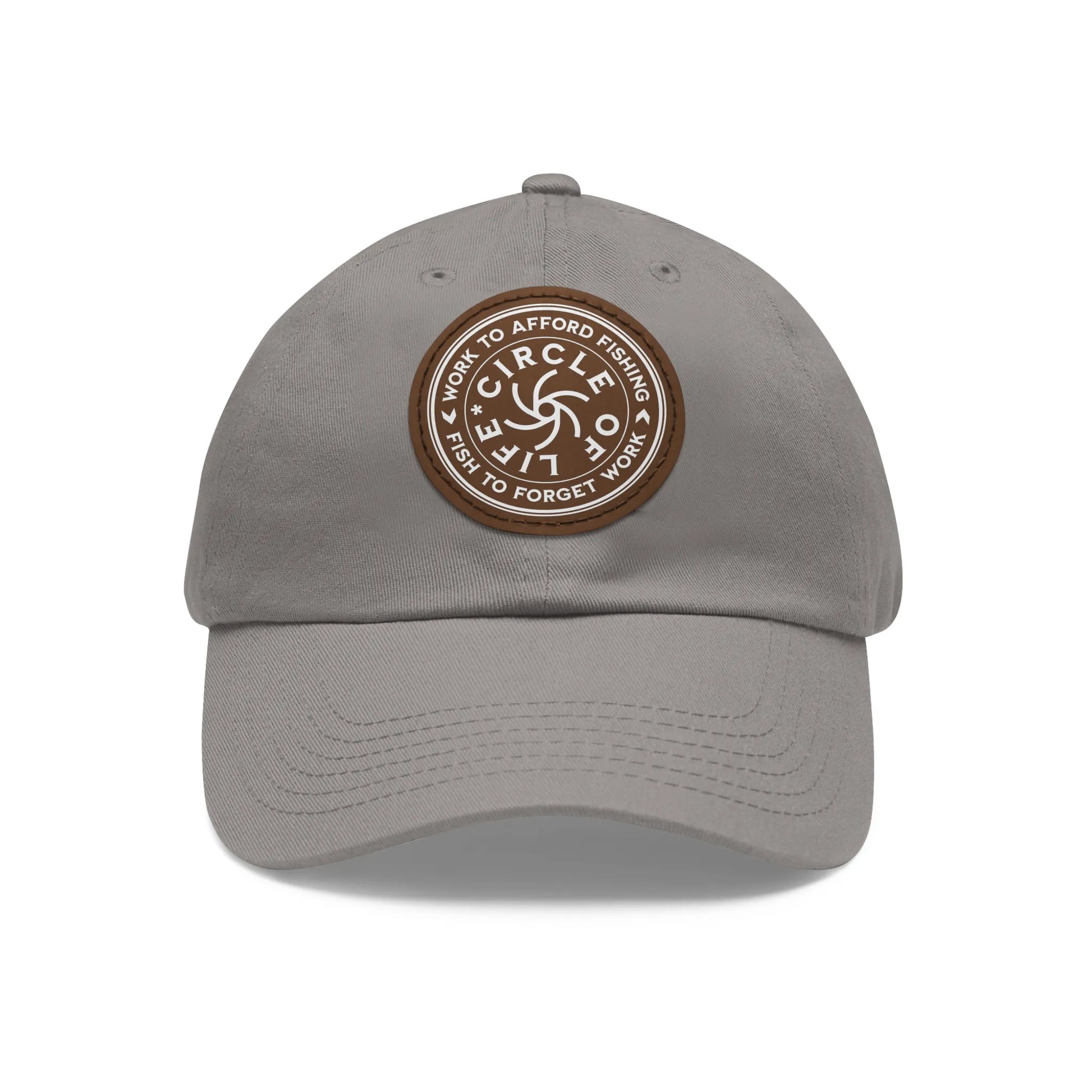Circle Of Life Dad Hat Grey Light Brown patch Circle One size Hats
