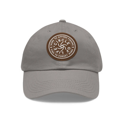 Circle Of Life Dad Hat Grey Light Brown patch Circle One size Hats