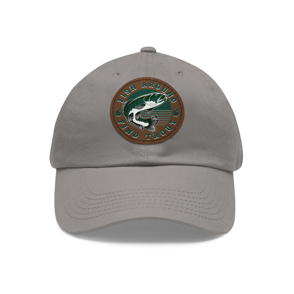 Grey / Light Brown patch, Fish Around find Trout Dad Hat – fish-room