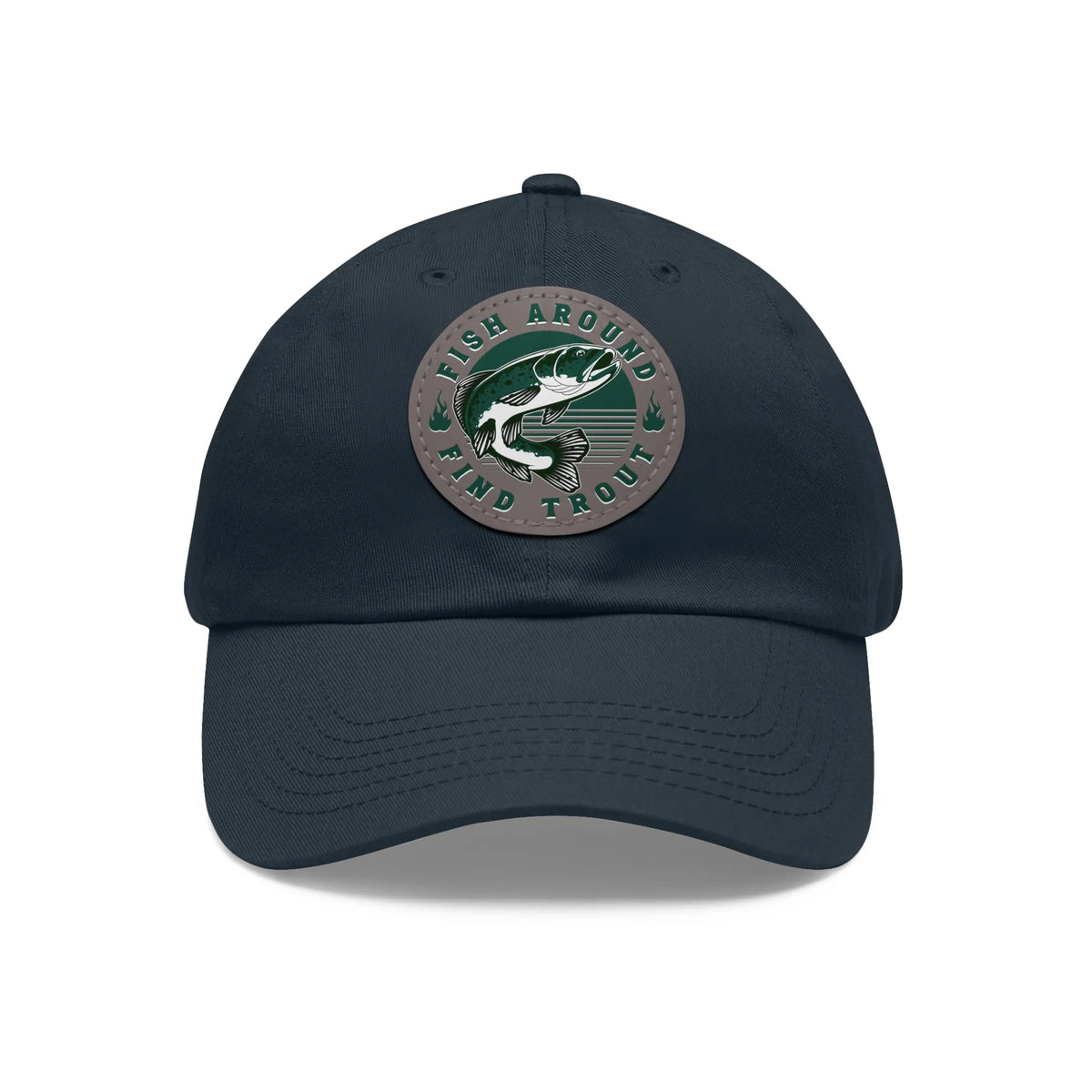 Navy / Grey patch, Fish Around find Trout Dad Hat – fish-room