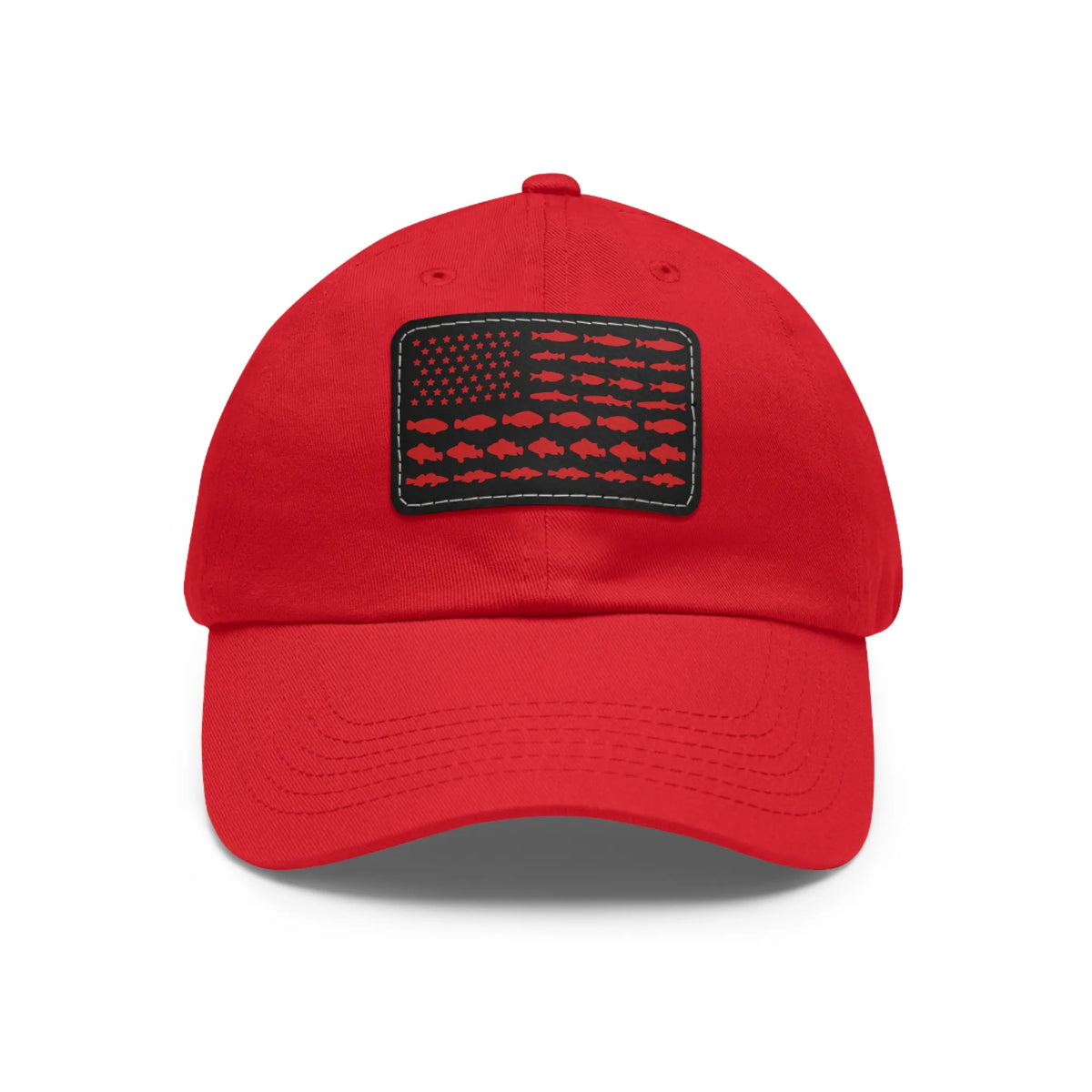 Red / Black patch, Fishing in the USA Dad Hat – fish-room