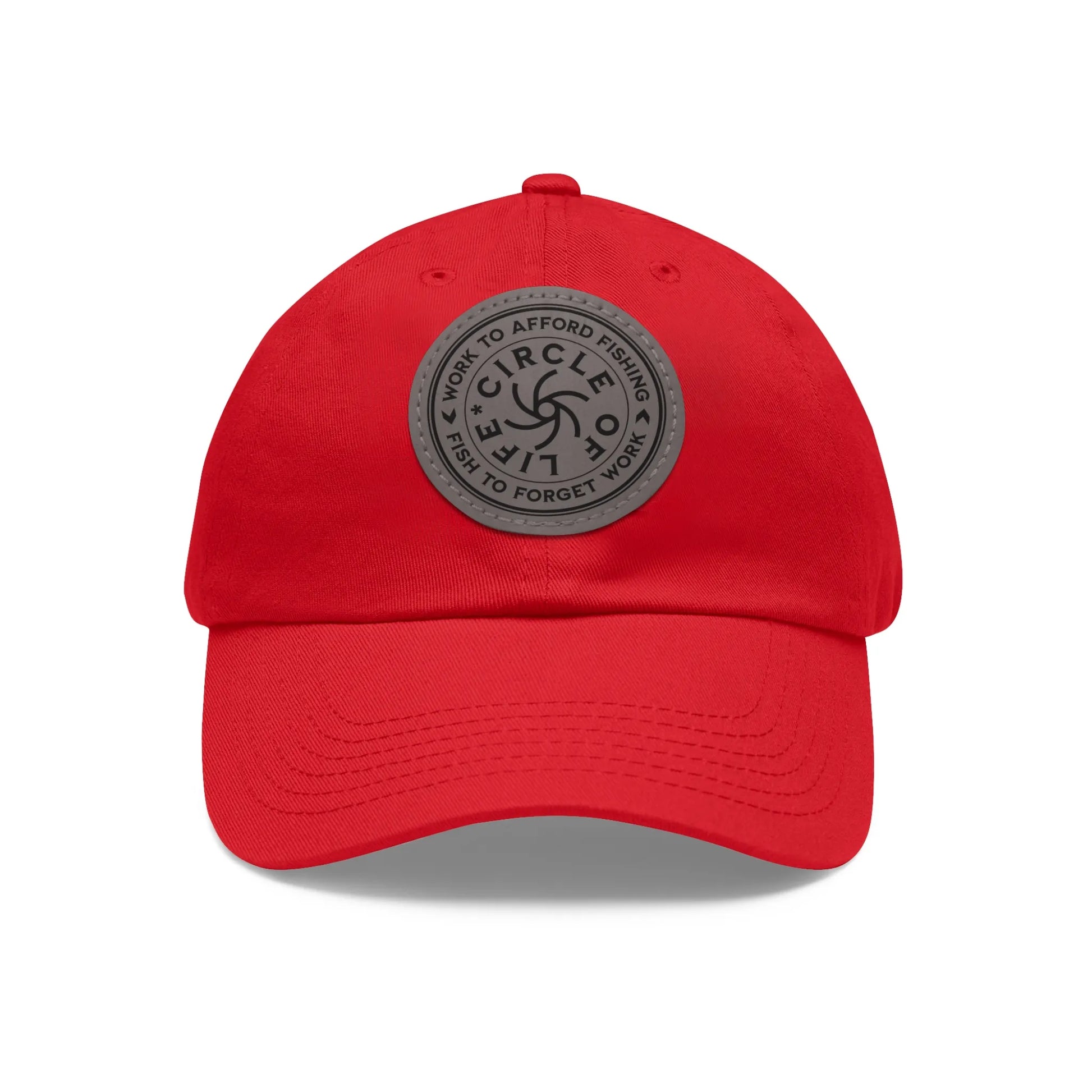 Circle Of Life Dad Hat Red Grey patch Circle One size Hats