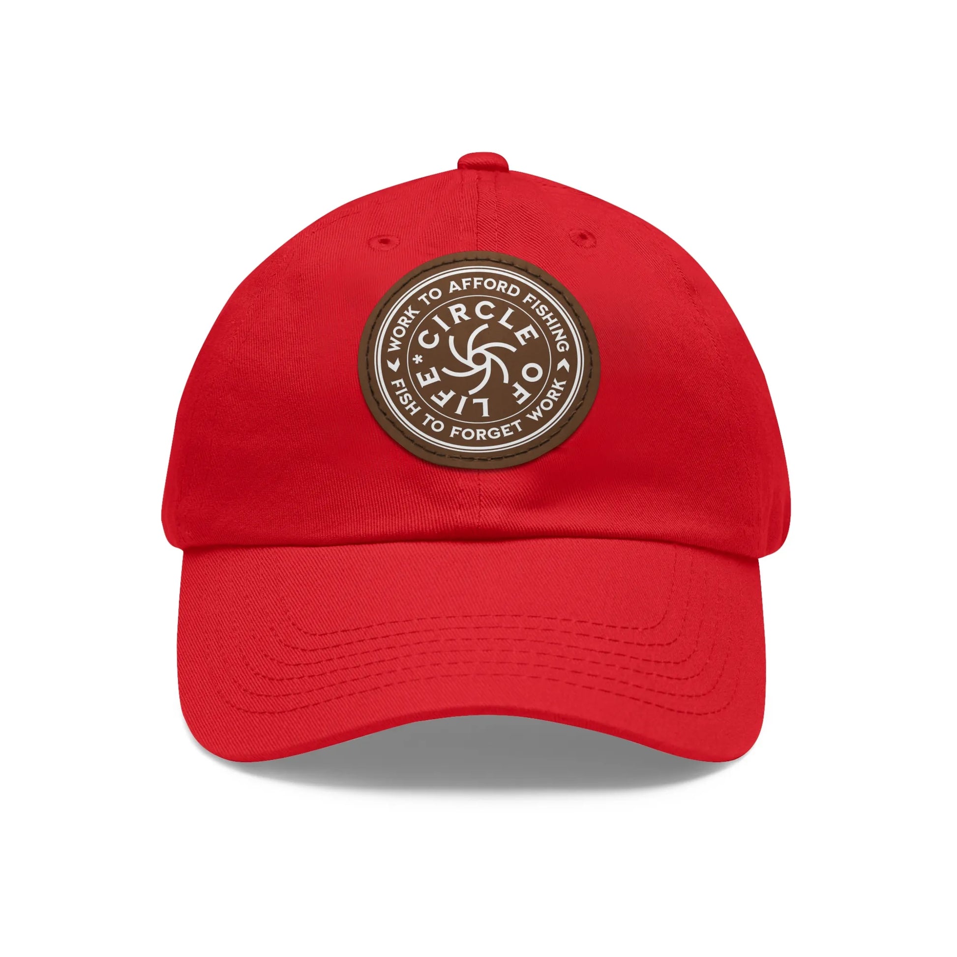 Circle Of Life Dad Hat Red Light Brown patch Circle One size Hats