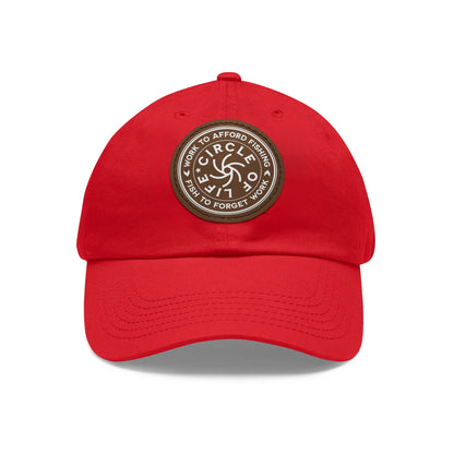 Circle Of Life Dad Hat Red Light Brown patch Circle One size Hats