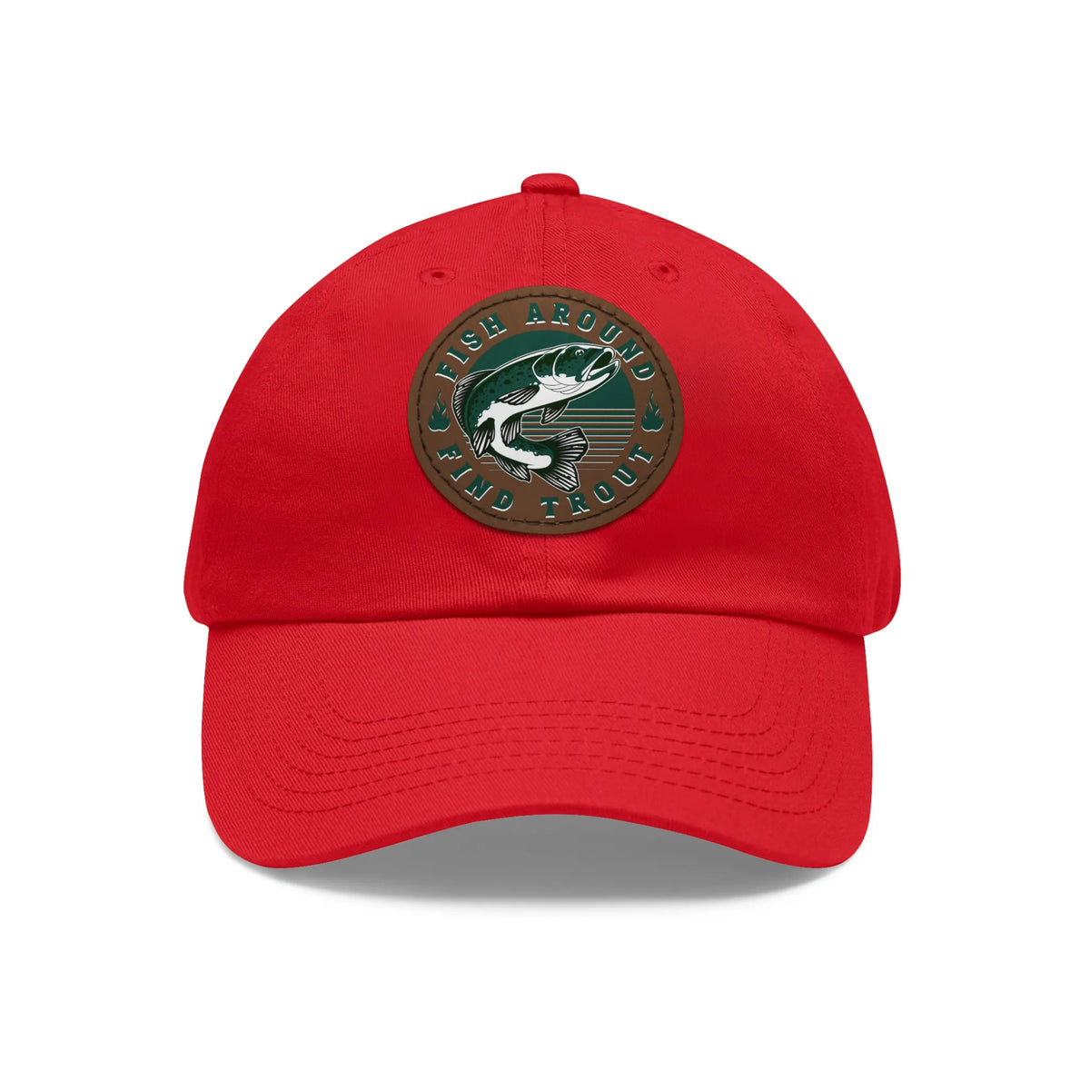 Red / Light Brown patch, Fish Around find Trout Dad Hat – fish-room