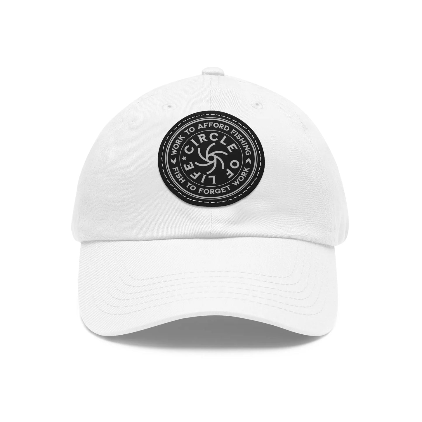 Circle Of Life Dad Hat White Black patch Circle One size Hats
