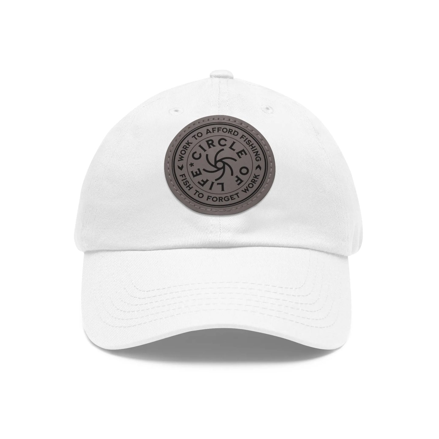 Circle Of Life Dad Hat White Grey patch Circle One size Hats