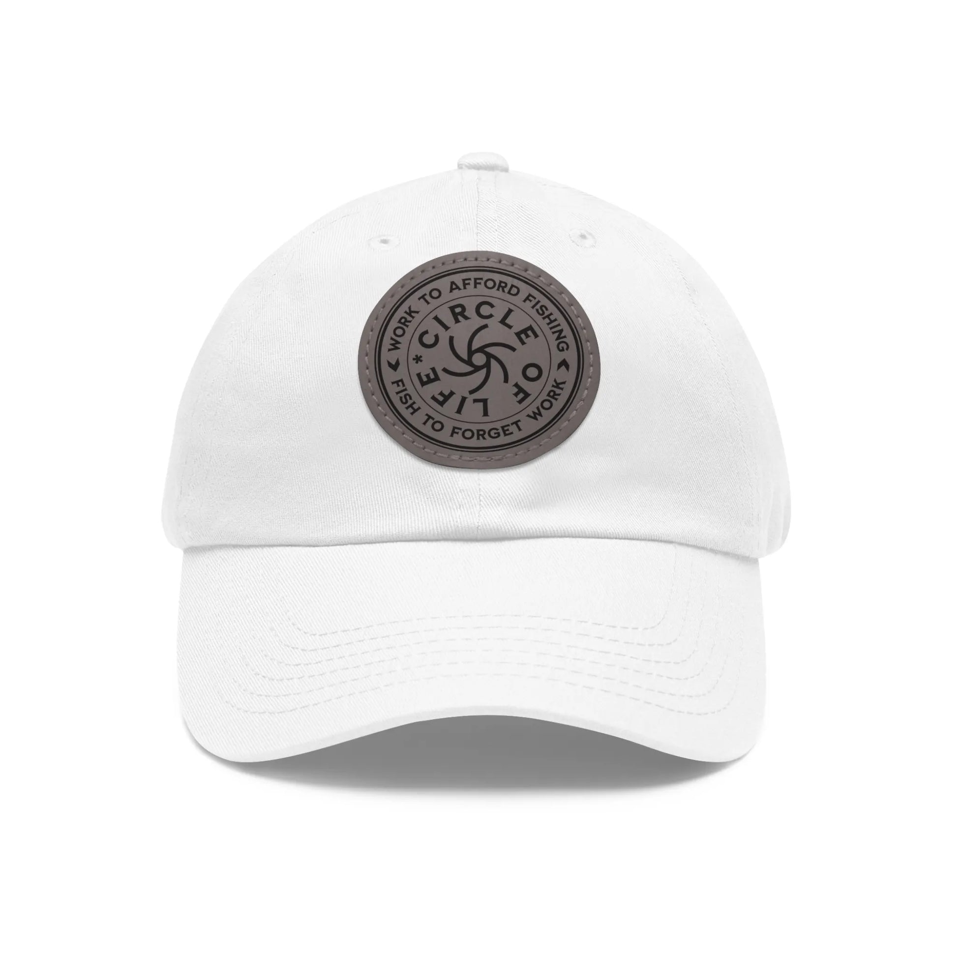 Circle Of Life Dad Hat White Grey patch Circle One size Hats