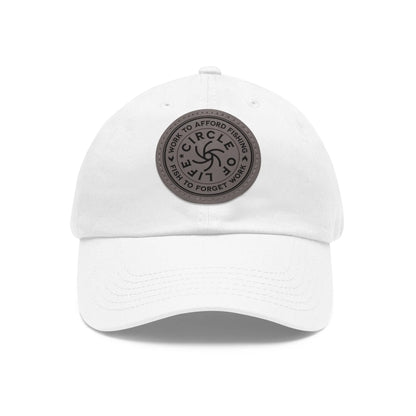 Circle Of Life Dad Hat White Grey patch Circle One size Hats