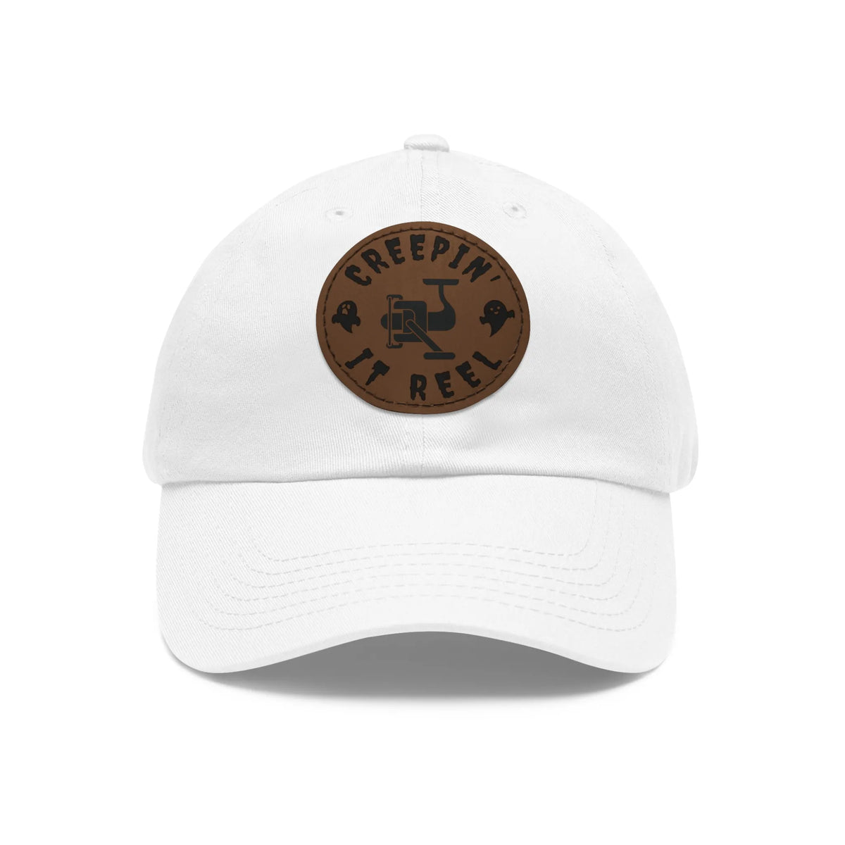 White / Light Brown patch, Creepin' It Reel Dad Hat – fish-room