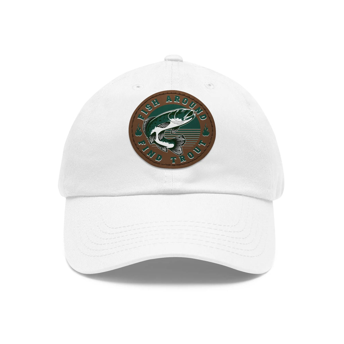 White / Light Brown patch, Fish Around find Trout Dad Hat – fish-room