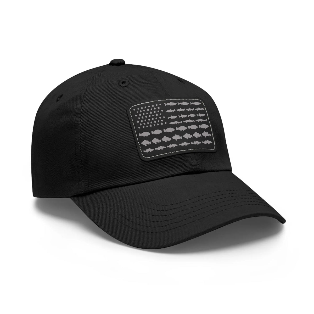Black / Black patch, Fishing in the USA Dad Hat – fish-room
