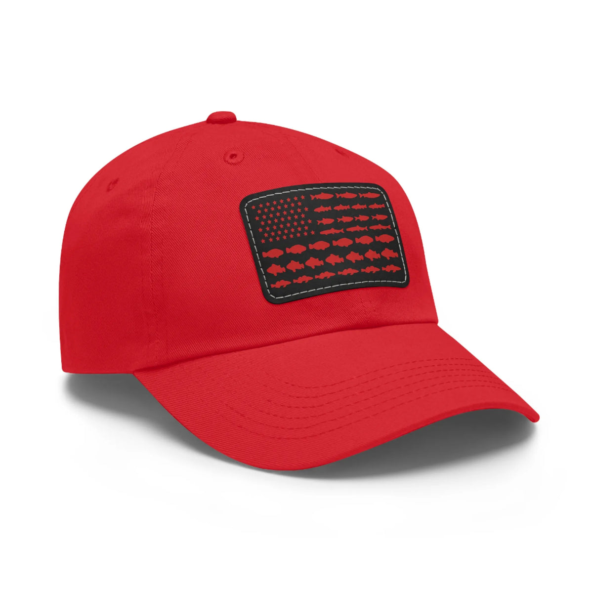 Red / Black patch, Fishing in the USA Dad Hat – fish-room