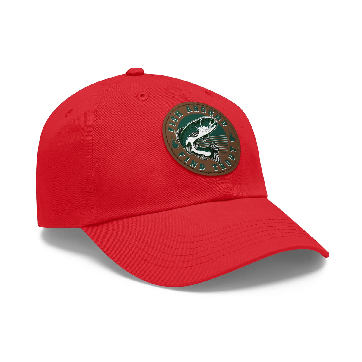 Red / Light Brown patch, Fish Around find Trout Dad Hat – fish-room
