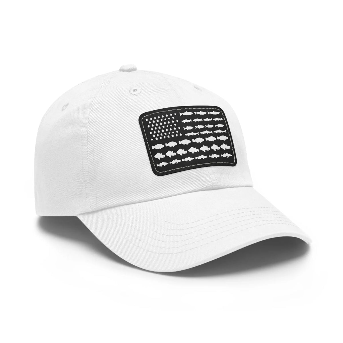 White / Black patch, Fishing in the USA Dad Hat – fish-room