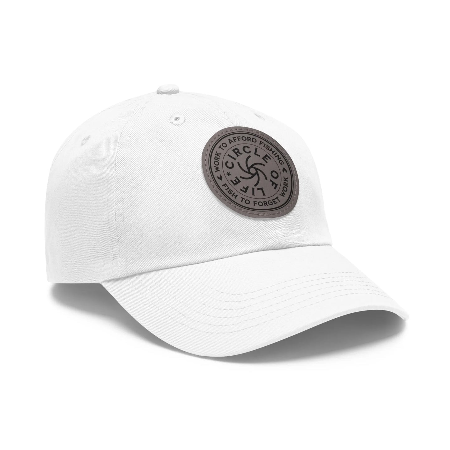 Circle Of Life Dad Hat White Grey patch Circle One size Hats