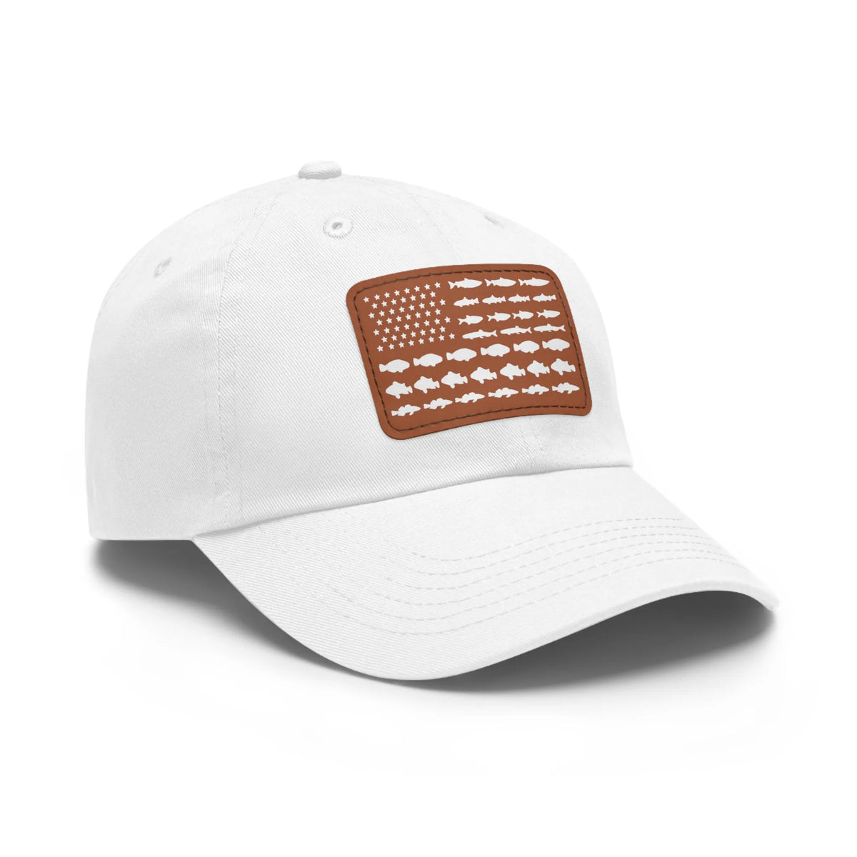 White / Light Brown patch, Fishing in the USA Dad Hat – fish-room