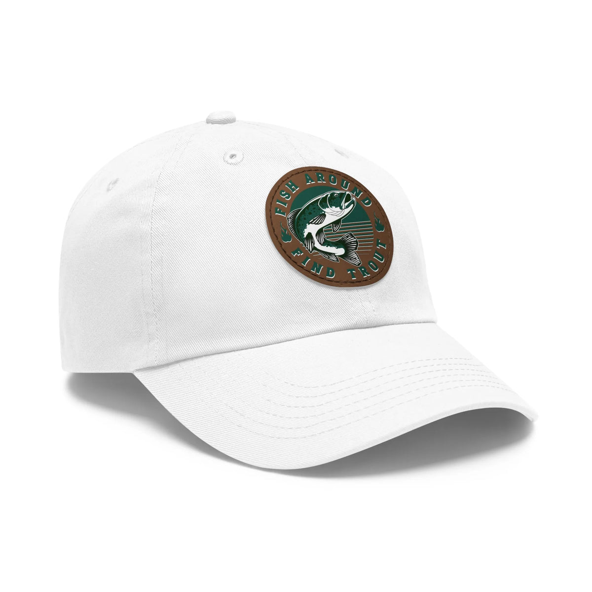 White / Light Brown patch, Fish Around find Trout Dad Hat – fish-room