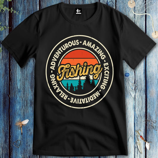 fish-room llc T-Shirt Black / S Adventurous Fishing T-Shirt