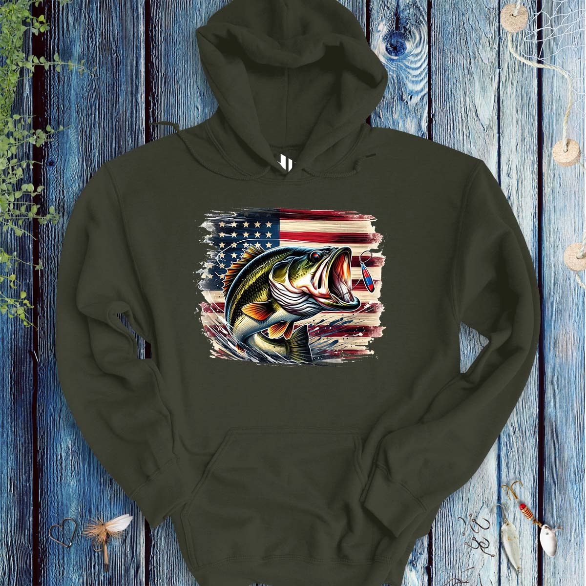 American Bass Hoodie - FISH - ROOM LLC