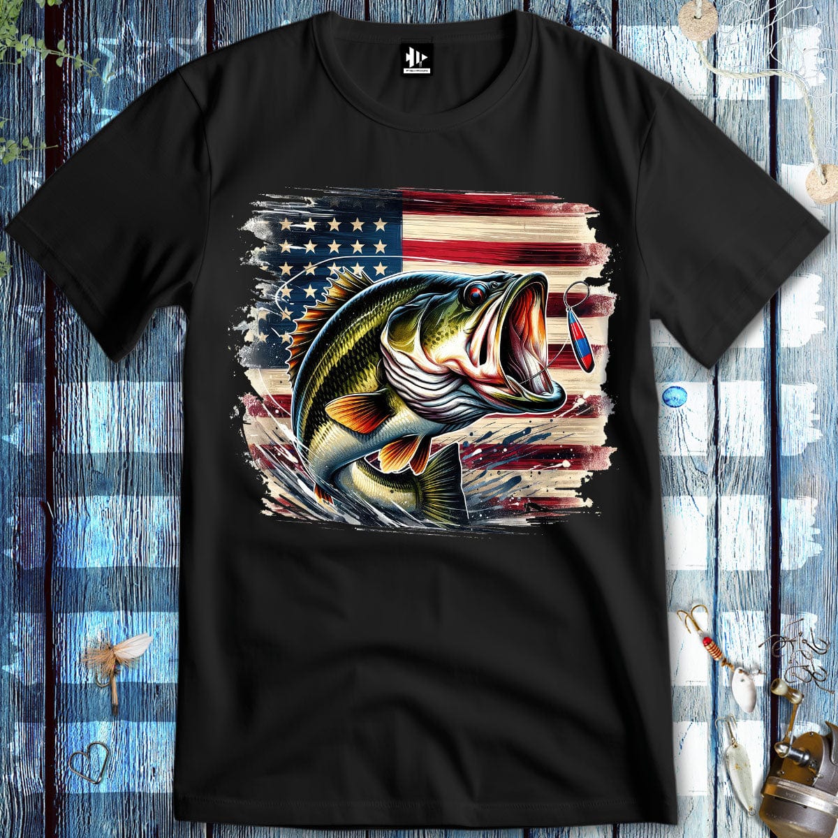 fish-room llc T-Shirt Black / S American Bass T-Shirt