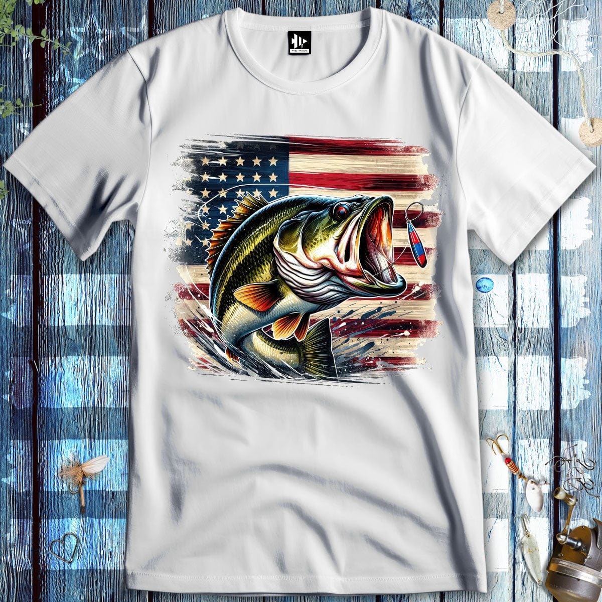 fish-room llc T-Shirt White / S American Bass T-Shirt