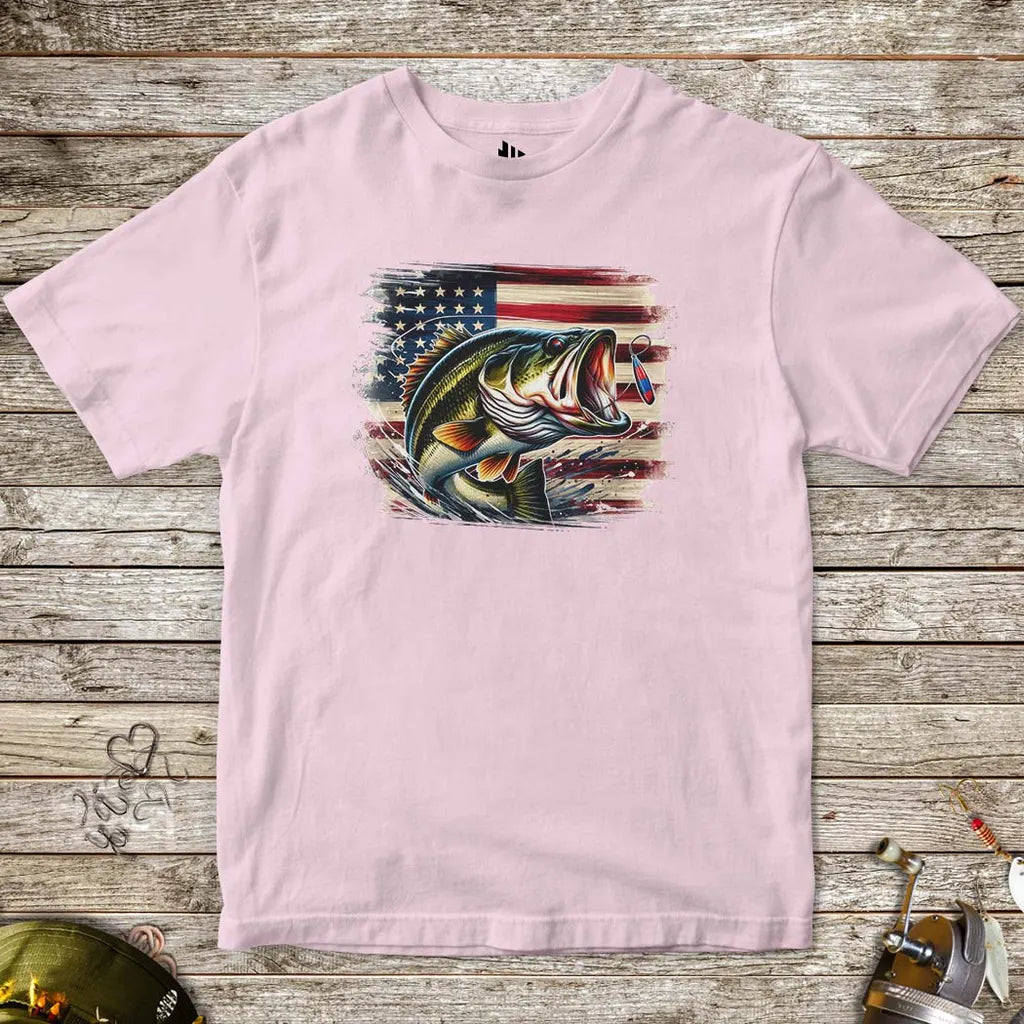 Light Pink, American Bass Tee for Kids – fish-room