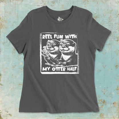 Asphalt, Reel Fun with My Otter Half  Women Tee – fish-room