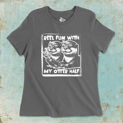 Asphalt, Reel Fun with My Otter Half Ladies’ Tee – fish-room