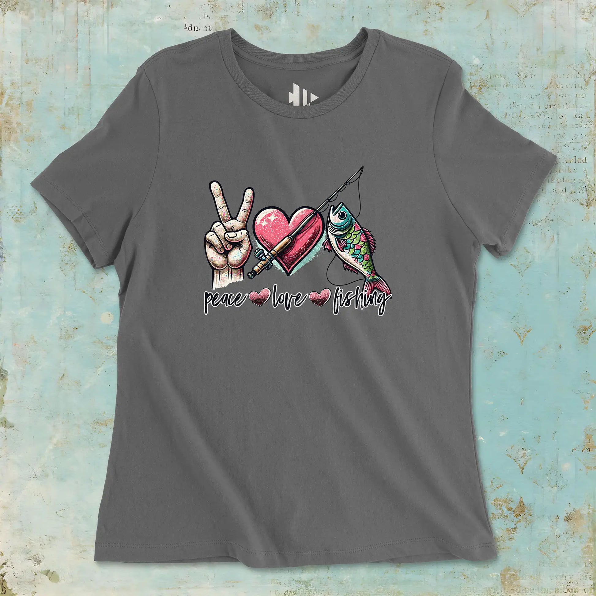 Asphalt, Peace Love Fishing Ladies’ Tee – fish-room